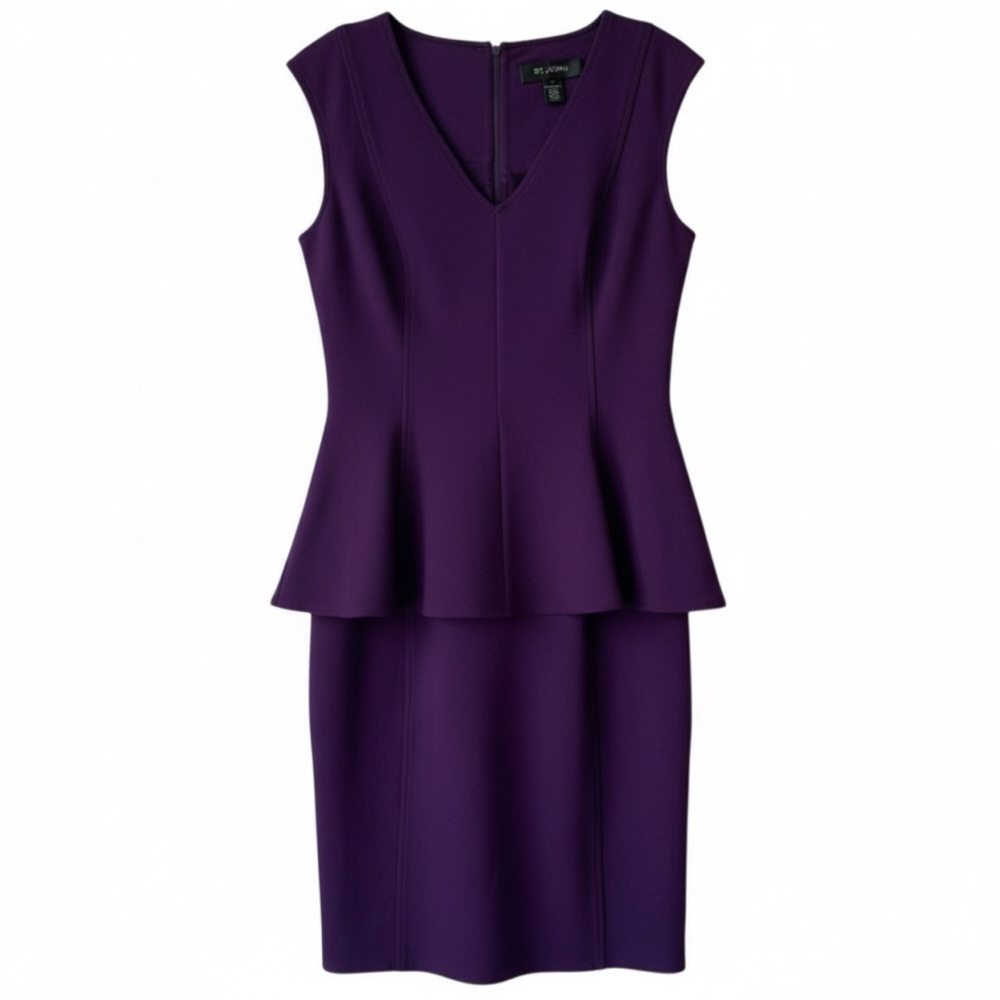 ST JOHN Office Siren Officecore Peplum dress Boardroom chic size 6